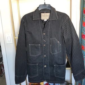 RRL charcoal pinstripe cotton work jacket